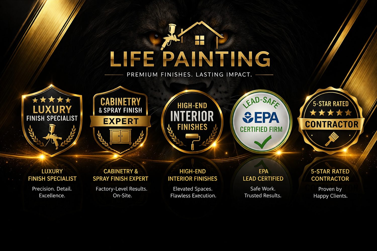 Life Painting premium finishes and contractor credentials